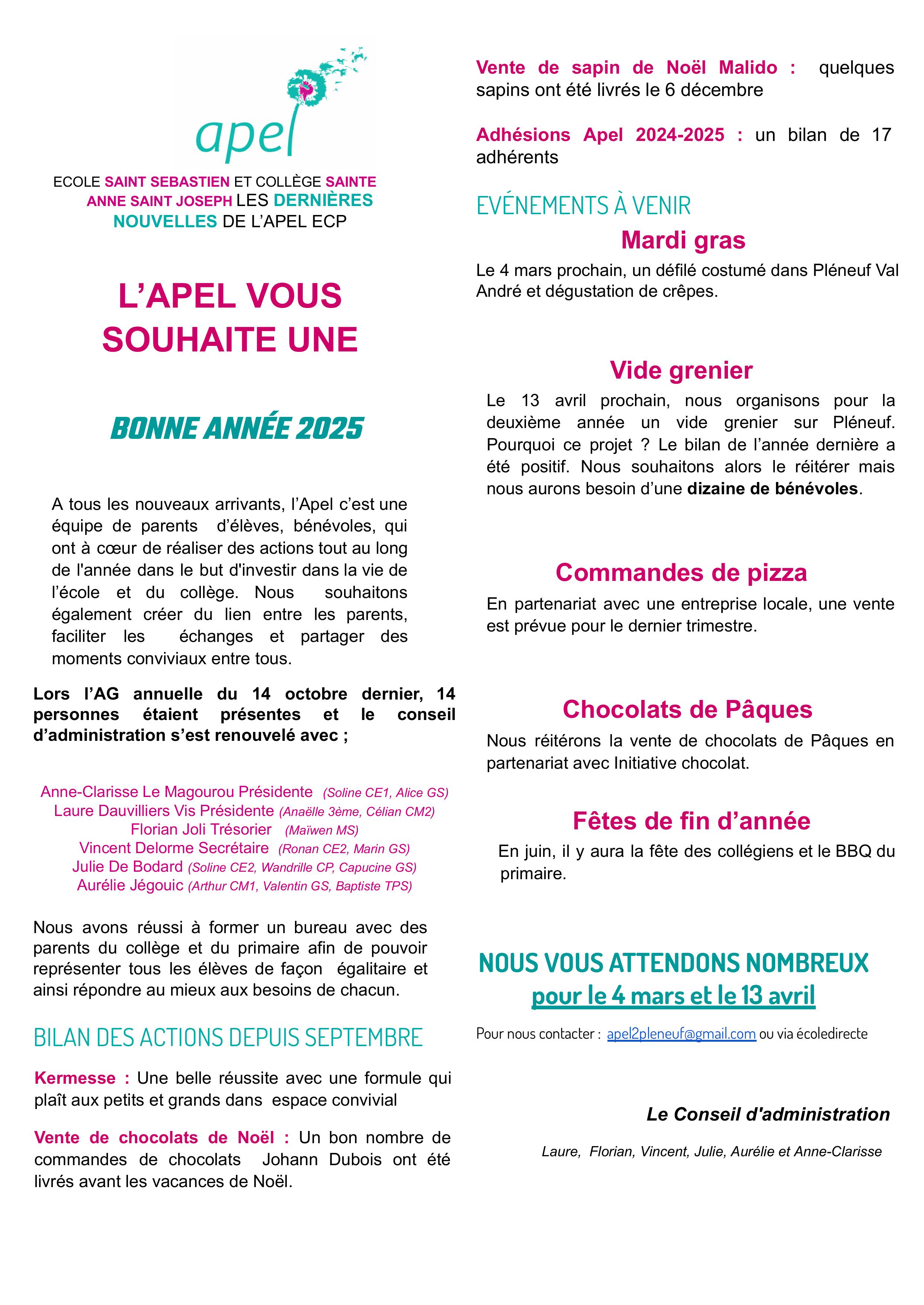 INFOS APEL