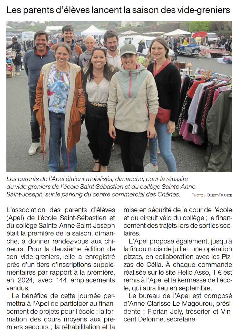 VIDE GRENIER APEL AVRIL 2025